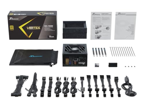 Seasonic VERTEX GX-1200 - 1200W - 80+ Gold - ATX 3.0 & PCIe 5.0 Ready - Full-Modular - ATX Form Factor - Low Noise - 12 Year Warranty - Nvidia RTX 30/40 Super & AMD GPU Compatible