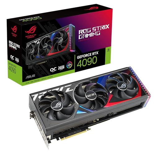 ASUS ROG Strix GeForce RTX 4090 24GB OC Edition Gaming Graphics Card (DLSS 3, PCIe 4.0, 24GB GDDR6X, HDMI 2.1a, DisplayPort 1.4a, ROG-STRIX-RTX4090-O24G-GAMING)