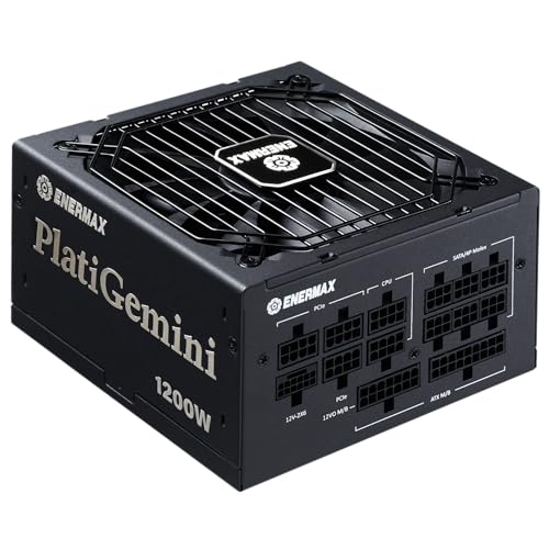 ENERMAX PlatiGemini 1200W, ATX 3.1 & ATX12VO Standard, PCIe 5 600W 12V-2x6 Connector, 80+ Platinum Full-Modular Power Supply, Compact 150mm ATX PSU, 10 Year Warranty; EGN1200P